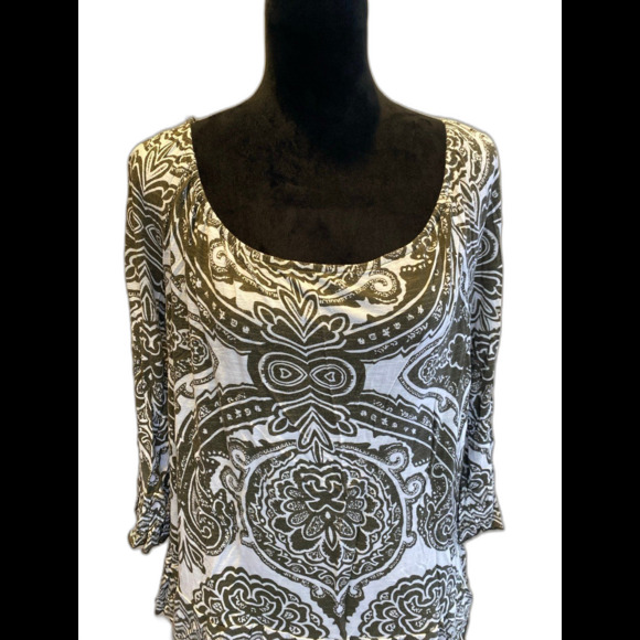 INC International Concepts Top Size ? Large Cropped Rounded Elastic Neckline - Picture 2 of 9